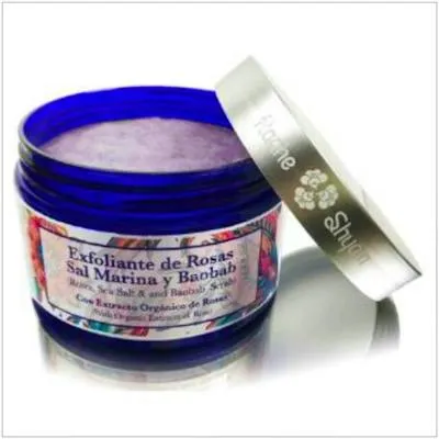 Exfoliante de rosas sal marina y baobab 300 g, Radhe Shyam