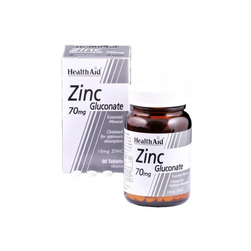 Zin gluconato 90 comprimidos, Health Aid