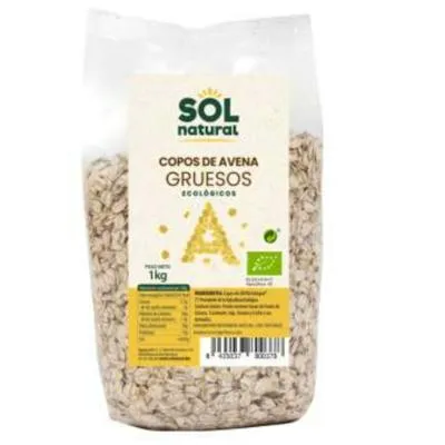 Copos de avena familiar gruesos integrales BIO 1 kg, Solnatural
