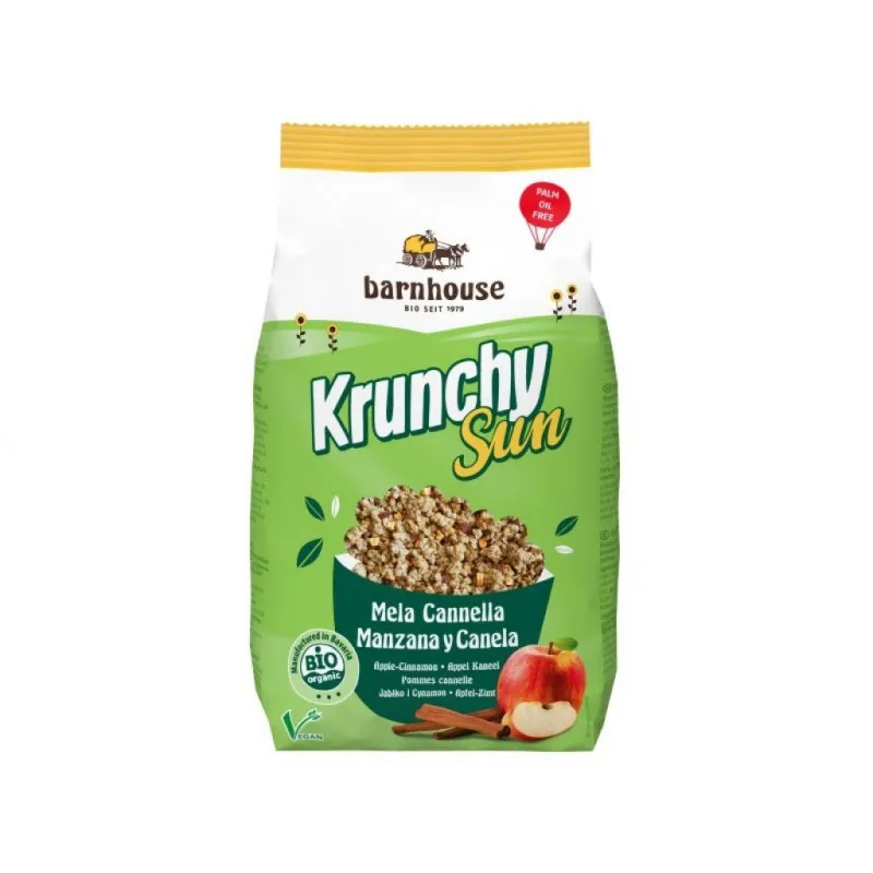 Krunchy sun manzana canela BIO 375 g, Barnhouse