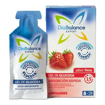 Gel glucosa absorcion rapida fresa 4 uds., Diabalance