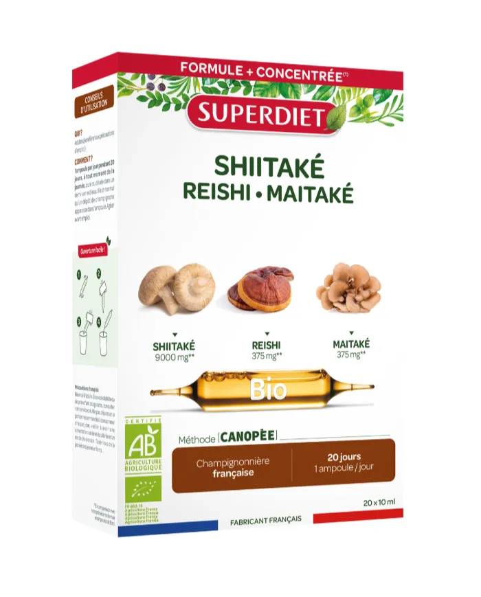 Shiitake reishi maitake 20 vials, Superdiet