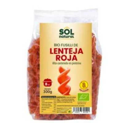 Fusilli lenteja roja 250 g, Solnatural