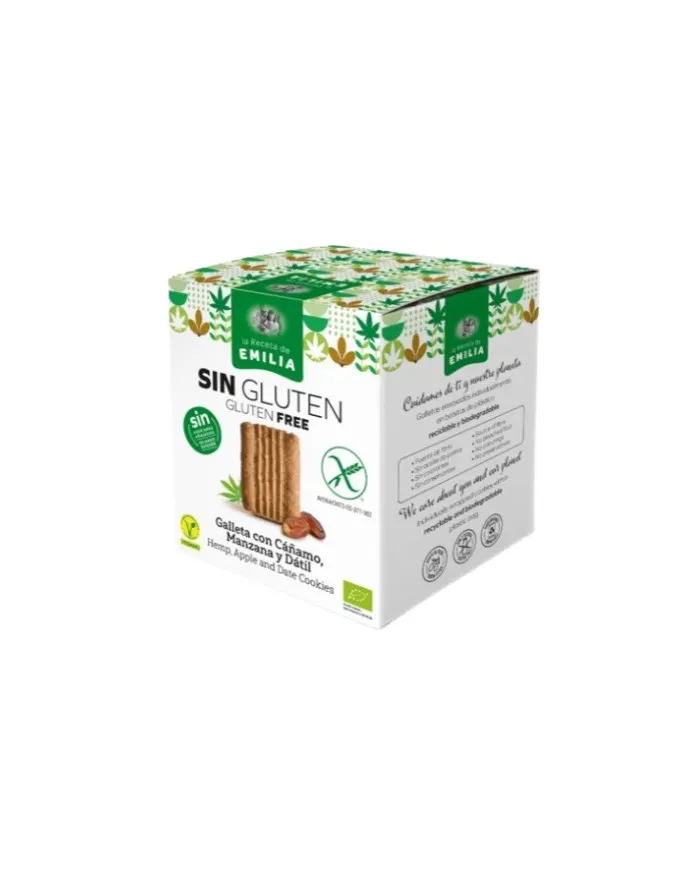 Galleta cañamo manzana datil s/g receta e BIO 125 g, La Receta De Emilia