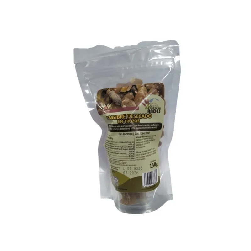 Dried ginger pieces El Oro de los Andes 150 g, Oro Los Andes