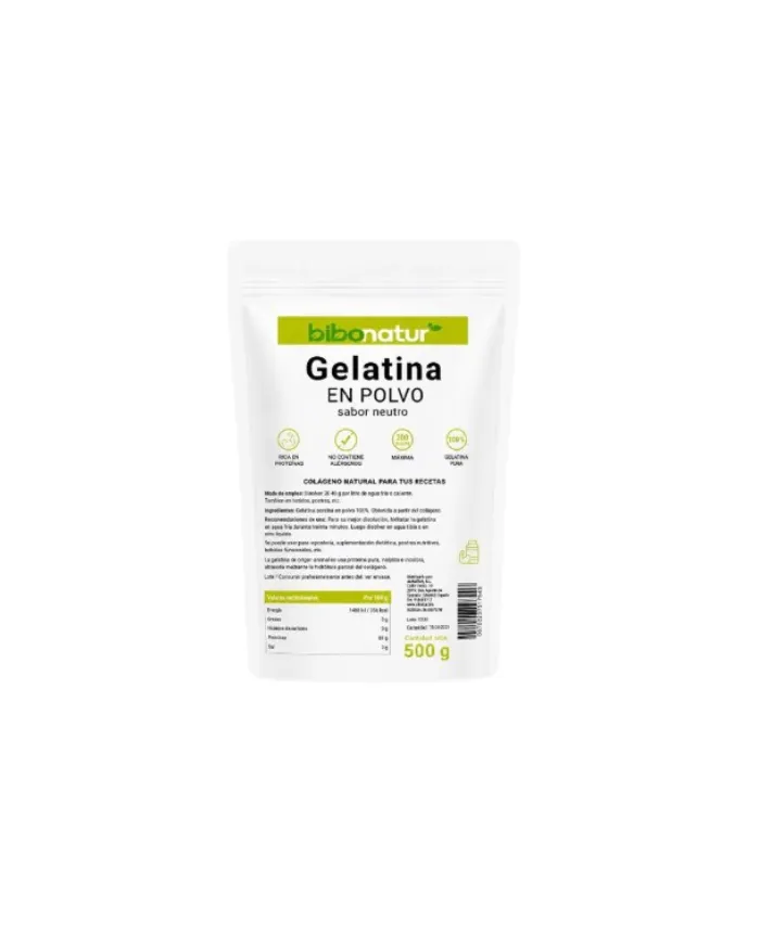 Gelatina neutro polvo 500 g, Bibonatur