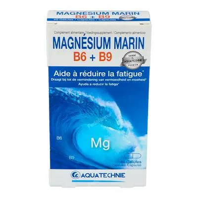 Magnesio MARINO+B6+B9 biotechnie 40 cápsulas, Biover
