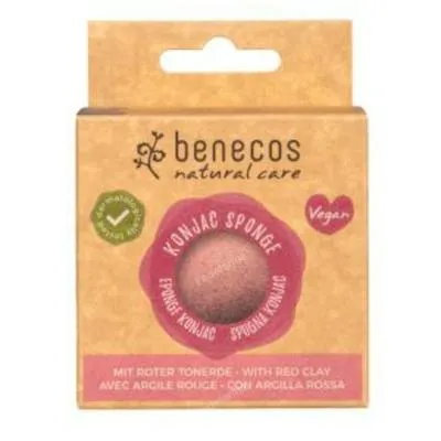 Esponja konjac arcilla roja pieles delicadas, Benecos