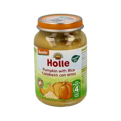 Potito calabaza con arroz 4meses demeter 190 g, Holle