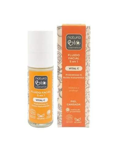 Vital C Prebiotics & Hyaluronic Acid Cosmetics 5-in-1 Facial Fluid, Naturabio