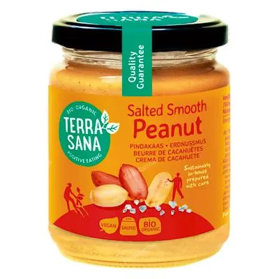Crema de cacahuete con sal del himalaya BIO 250 g, Terrasana