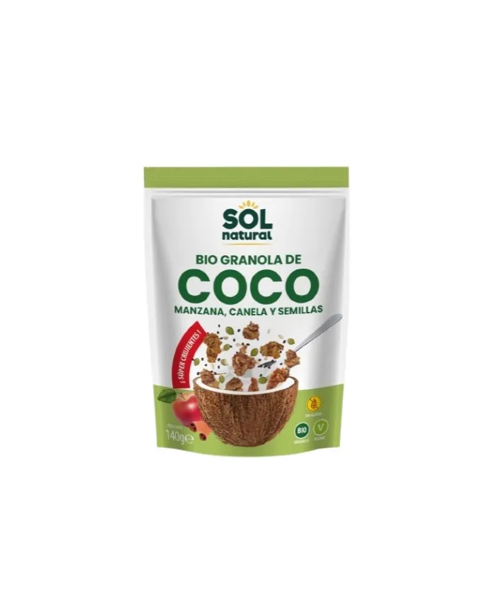 Granola coco manzana canela y semillas sn BIO 140 g, Sol Natural