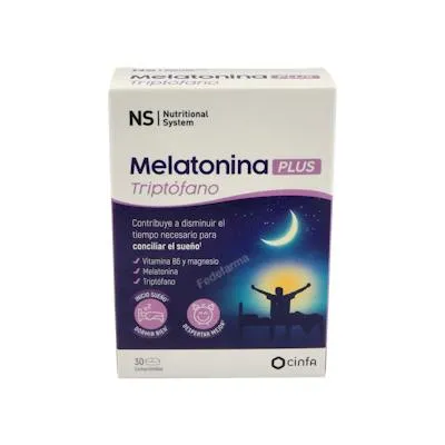 Melatonina plus triptofano 30 comprimidos, Ns