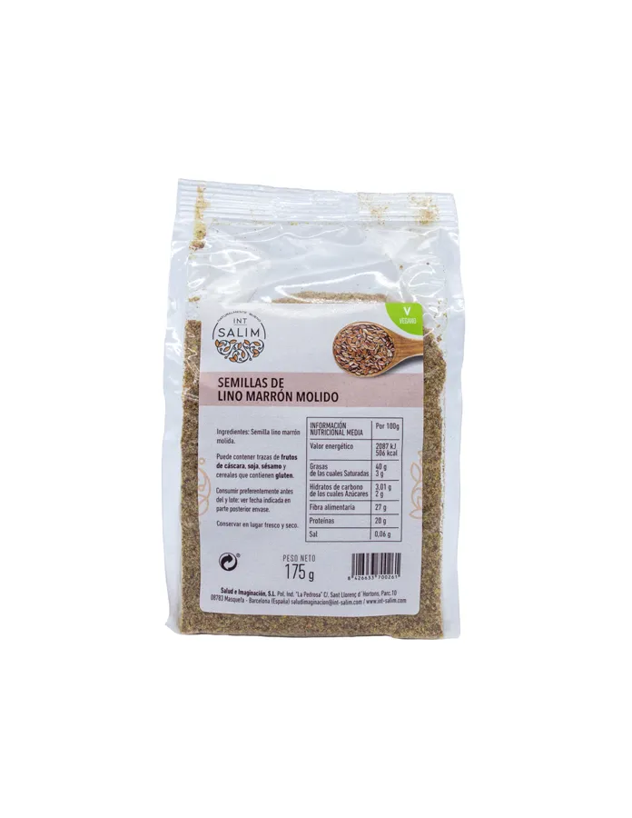 Graines de Lin Brun Moulues 175 g, Intsalim
