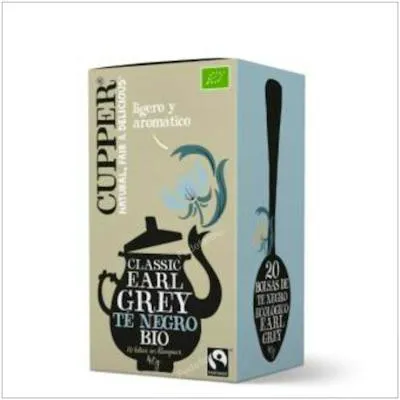 Schwarzer Tee Earl Grey Kräutertee BIO 20 Beutel, Cupper