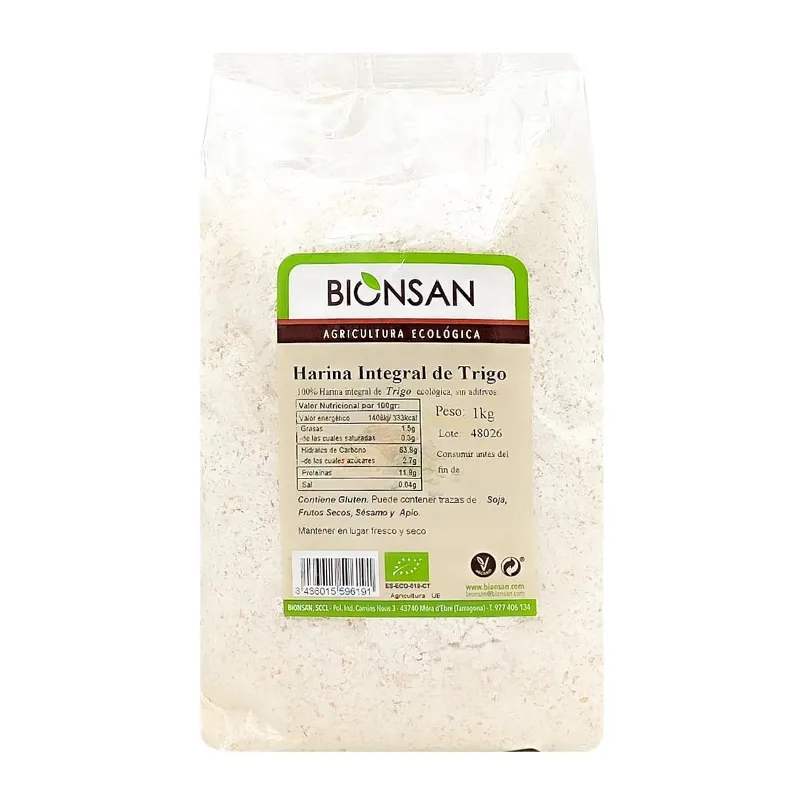 Harina trigo integral 1 kg, Bionsan