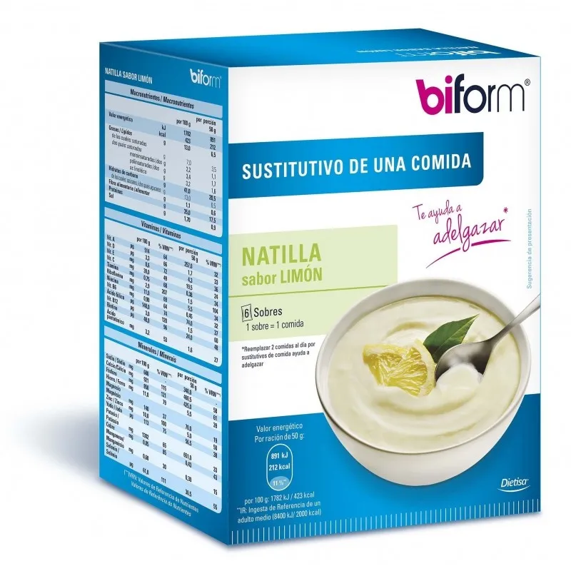 Natillas limón 6 sobres, Biform