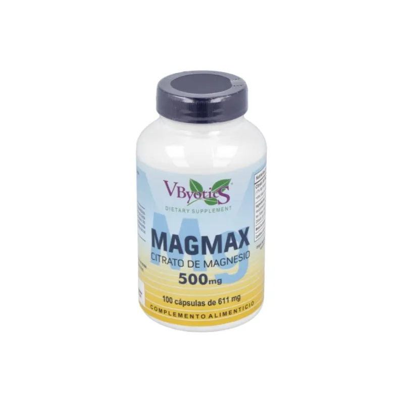 Magnesio citrato magmax 500 mg vbiotics 100 cápsulas, Vbyotics