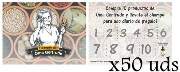 Pack 50 cupones 10+1, Oma Gertrude