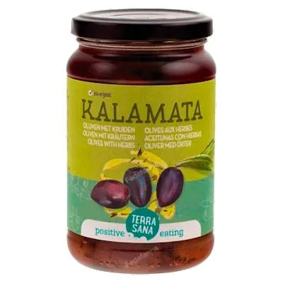 Biologische Kalamata-olijven met kruiden 345 g, Terrasana
