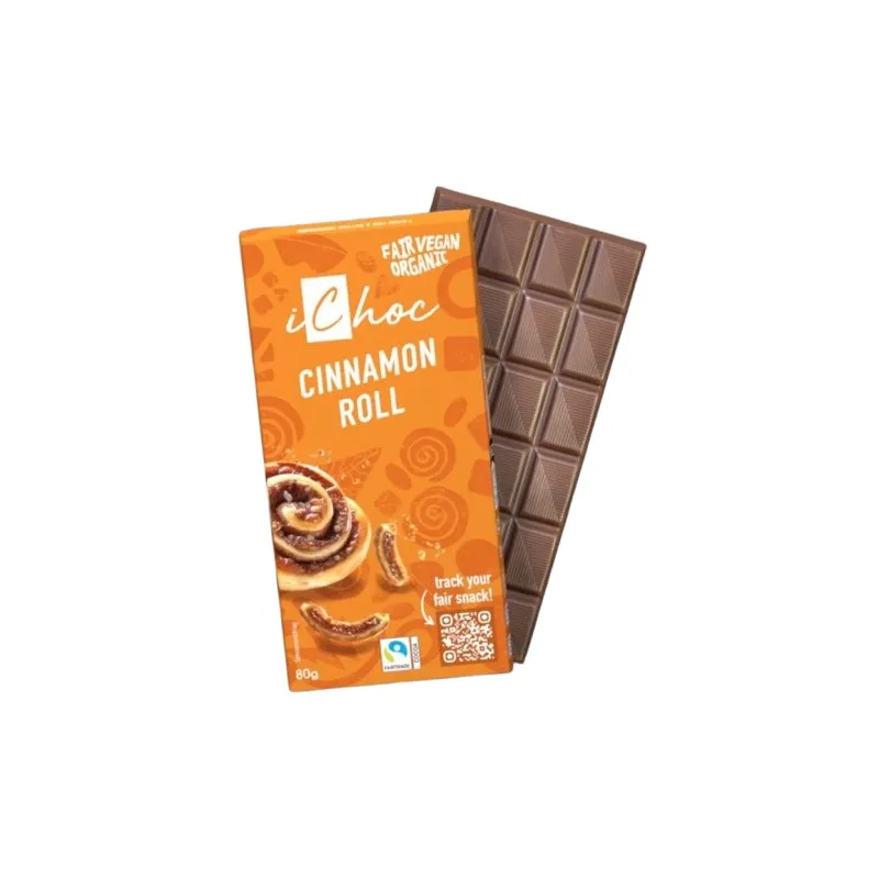 Tablette de chocolat et rouleau à la cannelle 80 g, Ichoc