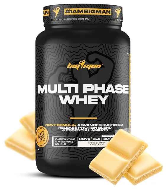 Multi phase whey chocolate blanco 908 g, Bigman