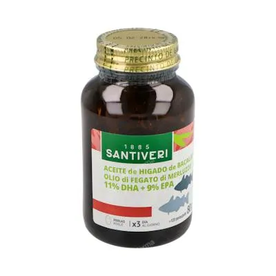Aceite de hígado de bacalao 120 perlas, Santiveri