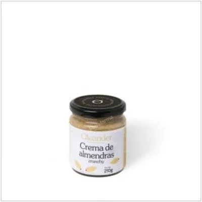 Crema de almendra crunchy sin gluten BIO 210 g, Oleander