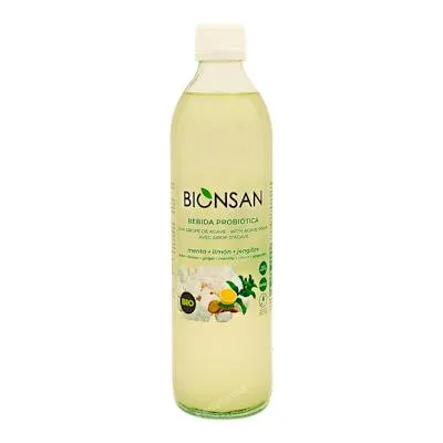 Kefir de agua sabor menta limón jengibre BIO 500 ml, Bionsan