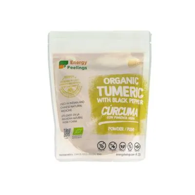 Cúrcuma con pimienta polvo sin gluten BIO 200 g, Energy Feelings