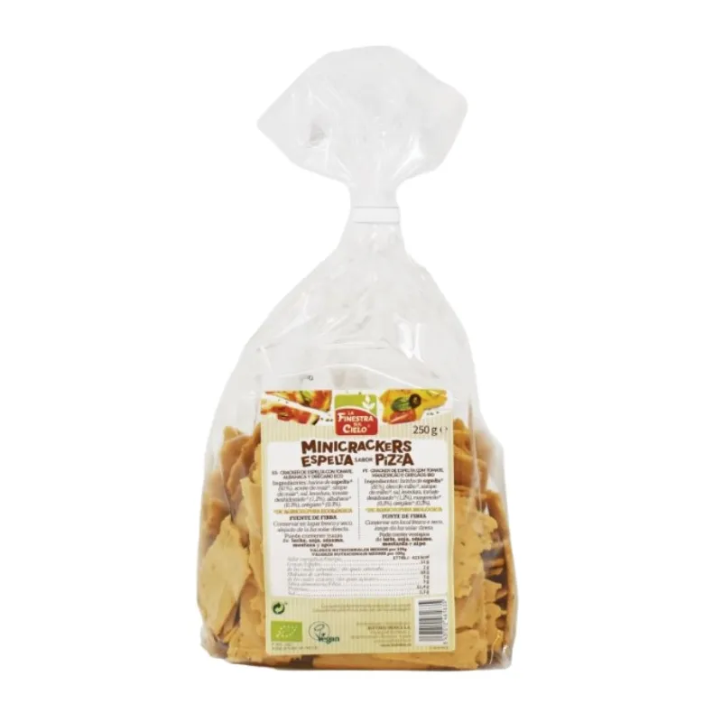 Minicrackers espelta sabor pizza la 250 g, Finestra