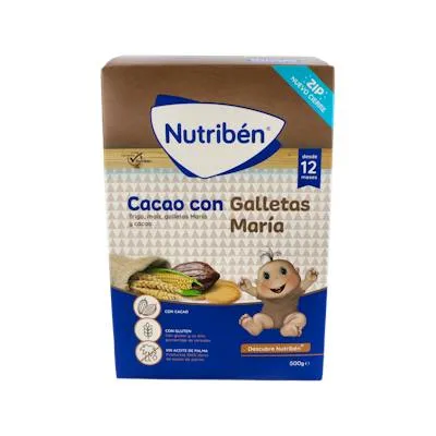 Cacao galletas maria papilla 500 g, Nutriben