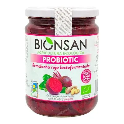 Remolacha roja lactofermentada jengibre BIO 420 g, Bionsan