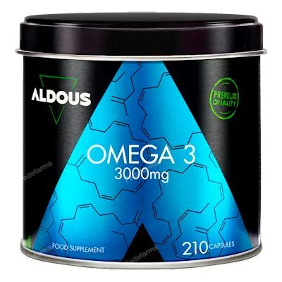 Omega 3 aceite de pescado 3000 mg blandas 210 cápsulas, Aldous Bio