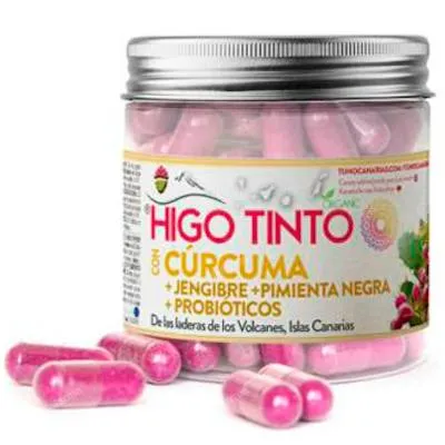 Higo tinto con cúrcuma jengibre pimienta negra 90 cápsulas, Tuno Canarias
