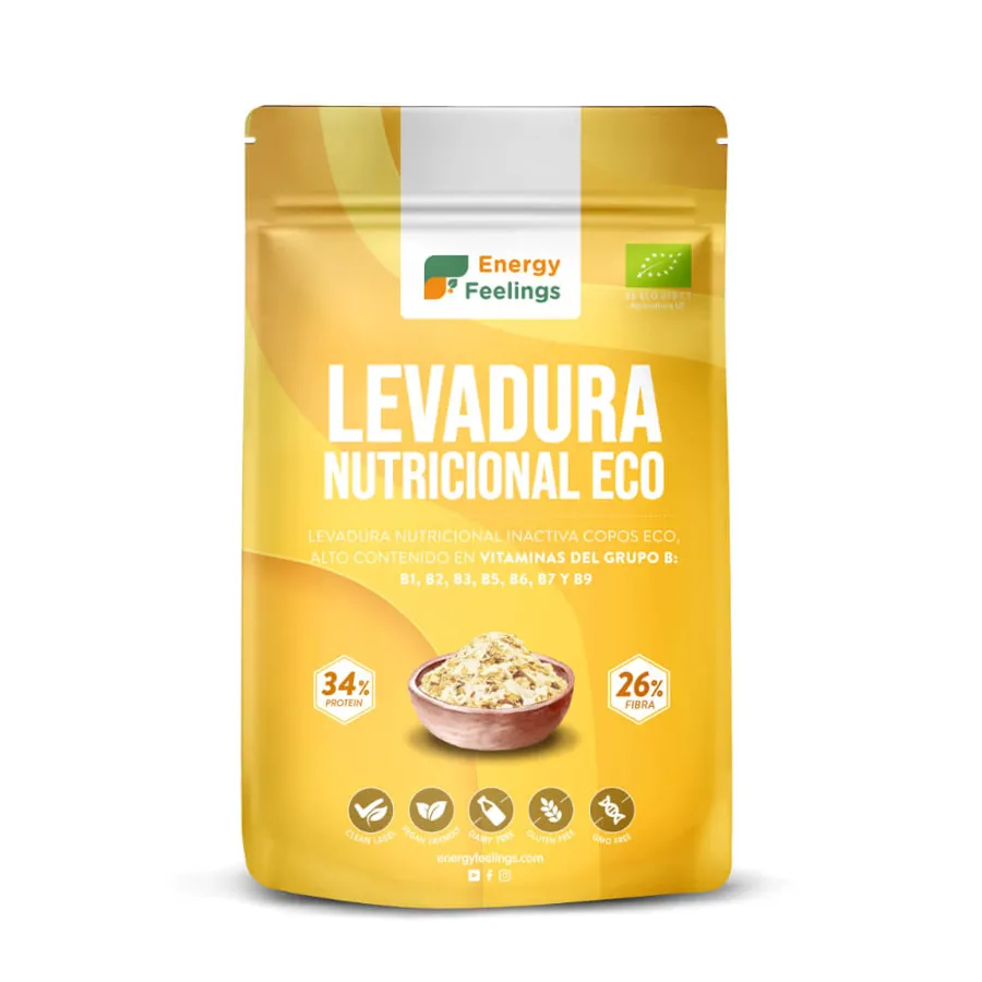 Levadura Nutricional Copos sin gluten 250 g, Energy Feelings