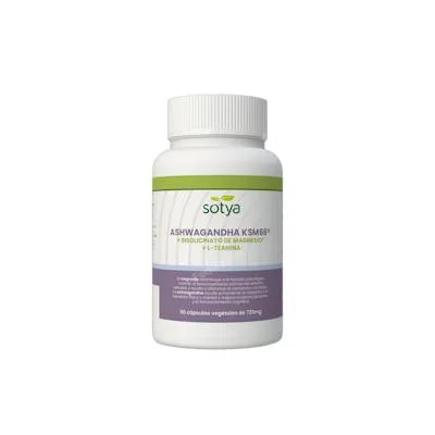 Ashwagandha KSM66+BISGLICINATO+L teanina 720 mg 90 cápsulas, Sotya