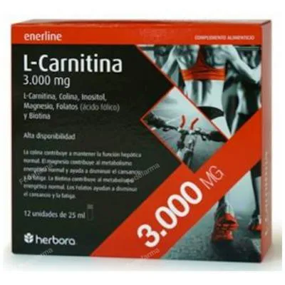 L-carnitina 3000 mg 12 ampollas, Herbora