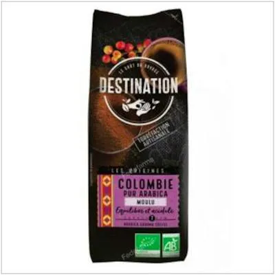 Café colombia 100% arabica molido BIO 250 g, Destination