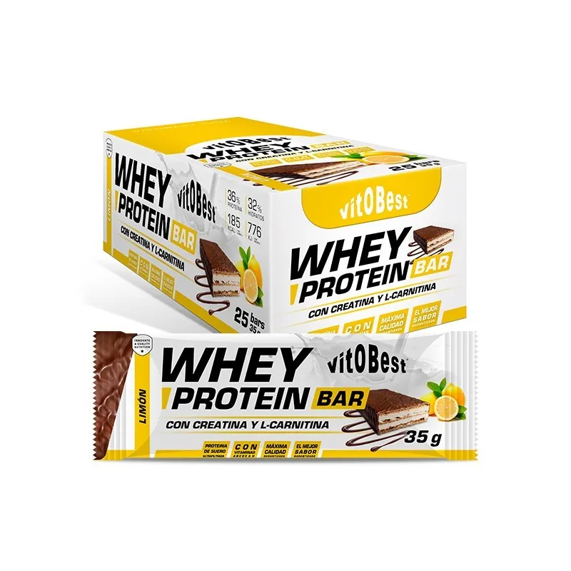 Barrita whey protein bar sabor limón vitobest, Vit.o.best