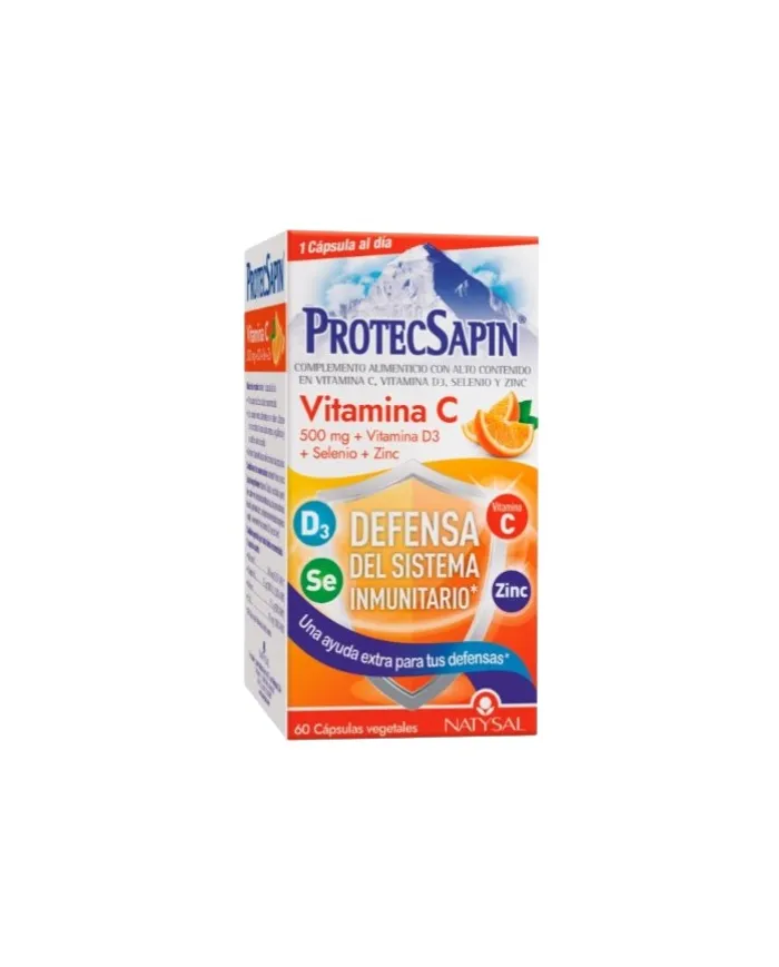 Protecsapin vitamina C 500 mg +D3+ SELENIO+Zn 60 cápsulas, Natysal