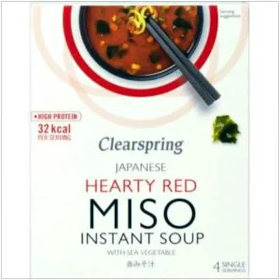 Sopa de miso picante con algas instantanea 4 sobres, Clearspring