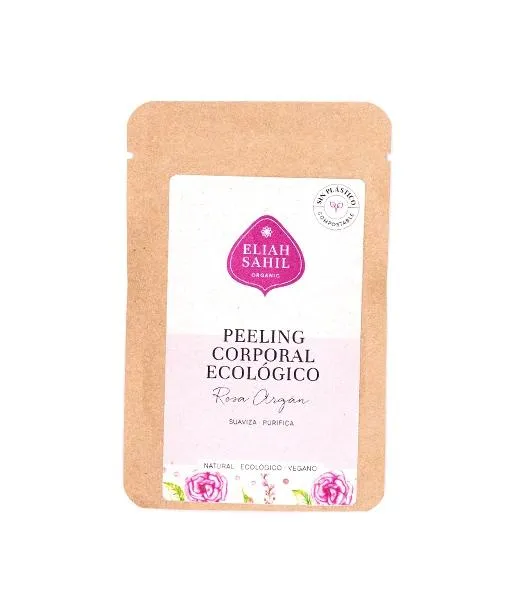 Mini saqueta de esfoliante corporal em pó Rosa e Argão 10 g, Eliah Sahil