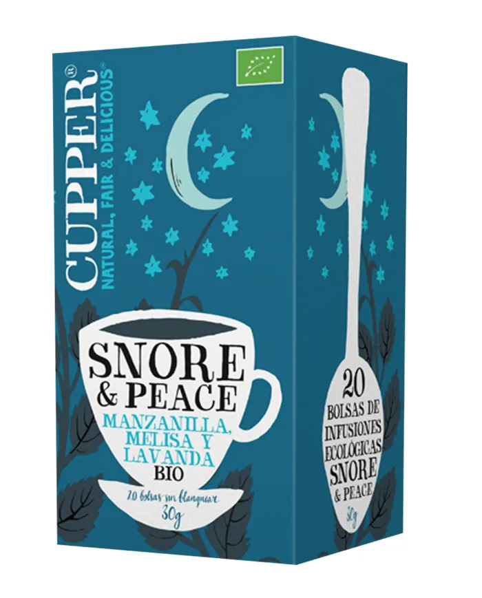 Snore peace Kamille Melisse Lavendel 20 Filterbeutel, Cupper