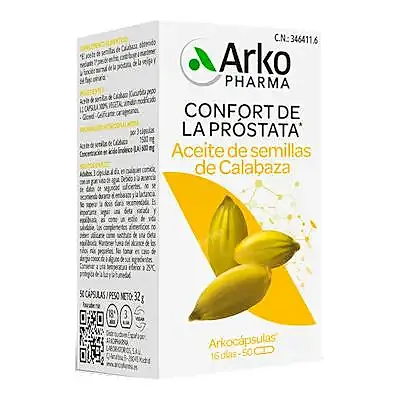 Aceite de semillas de calabaza BIO 50 arkocápsulas, Arkopharma