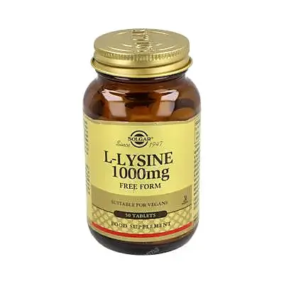 L-lisina 1000 mg 50 cápsulas, Solgar