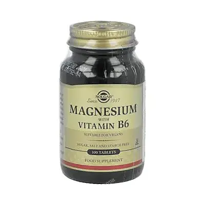 Magnesio + B6 100 comprimidos, Solgar