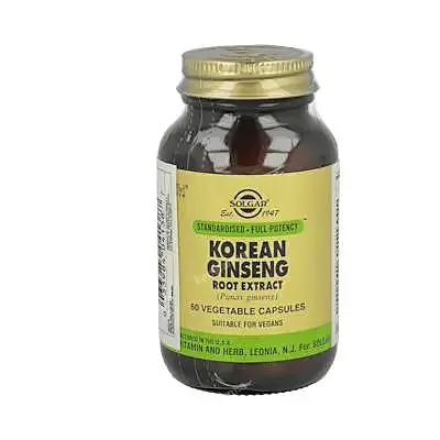 Ginseng COREANO-raíz-(panax ginseng ) 60veg, Solgar