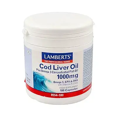 Aceite hígado bacalao 1000 mg 180cp, Lamberts