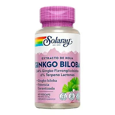 Ginkgo biloba 60 cápsulas, Solaray